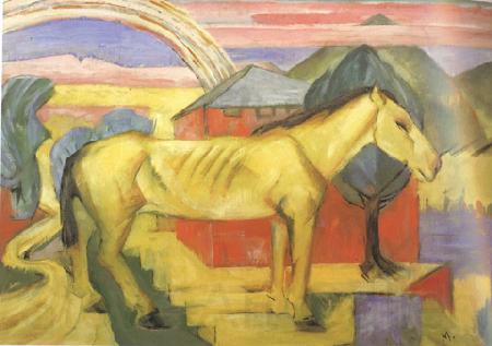 Franz Marc Long Yellow Horse (mk34) Norge oil painting art